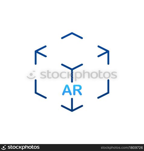Virtual reality. AR for video game design. Media technology. Design concept augmented reality. Vector stock illustration. Virtual reality. AR for video game design. Media technology. Design concept augmented reality. Vector stock illustration.