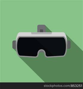 Virtual reality headset icon. Flat illustration of virtual reality headset vector icon for web design. Virtual reality headset icon, flat style