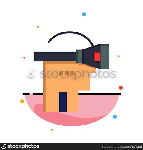 Virtual, Reality, Headset, Technology Abstract Flat Color Icon Template