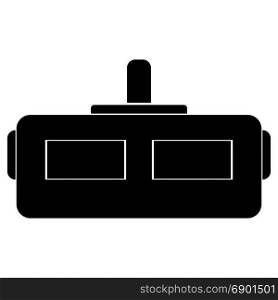 Virtual reality helmet black icon.. The virtual reality helmet black color icon.