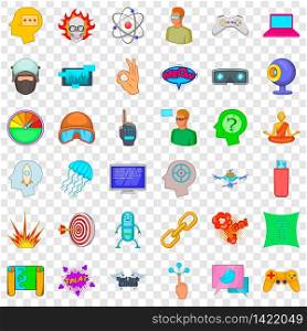 Virtual reality icons set. Cartoon style of 36 virtual reality vector icons for web for any design. Virtual reality icons set, cartoon style