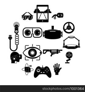 Virtual reality icons set. Simple illustration of 16 virtual reality vector icons for web. Virtual reality icons set, simple style