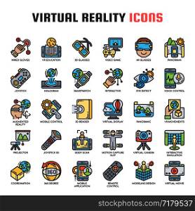 Virtual Reality , Thin Line and Pixel Perfect Icons