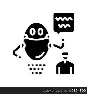 virtual robot glyph icon vector. virtual robot sign. isolated contour symbol black illustration. virtual robot glyph icon vector illustration