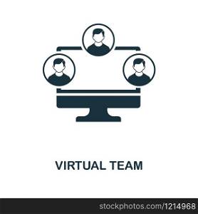 Virtual Team creative icon. Simple element illustration. Virtual Team concept symbol design from project management collection. Can be used for mobile and web design, apps, software, print.. Virtual Team icon. Monochrome style icon design from project management icon collection. UI. Illustration of virtual team icon. Ready to use in web design, apps, software, print.