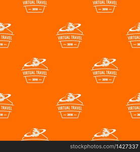 Virtual travel pattern vector orange for any web design best. Virtual travel pattern vector orange