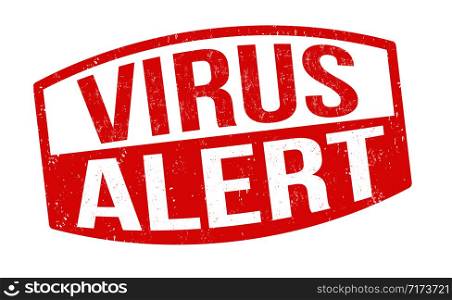 Virus alert sign or stamp on white background, vector illustration