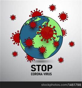 virus around the world end world surround by virus covid-19 corona virus infect concept