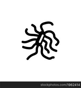 Virus Bacteria. Flat Vector Icon. Simple black symbol on white background. Virus Bacteria Flat Vector Icon