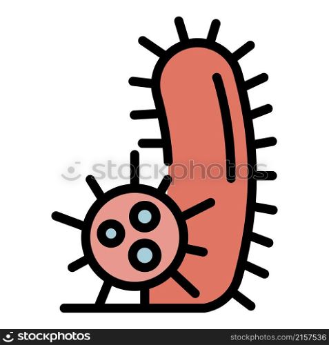 Virus bacteria icon. Outline virus bacteria vector icon color flat isolated. Virus bacteria icon color outline vector