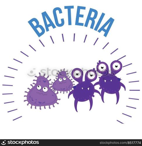 virus bacteria icons isolated on white background