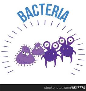 virus bacteria icons isolated on white background