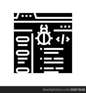 virus coding development glyph icon vector. virus coding development sign. isolated contour symbol black illustration. virus coding development glyph icon vector illustration