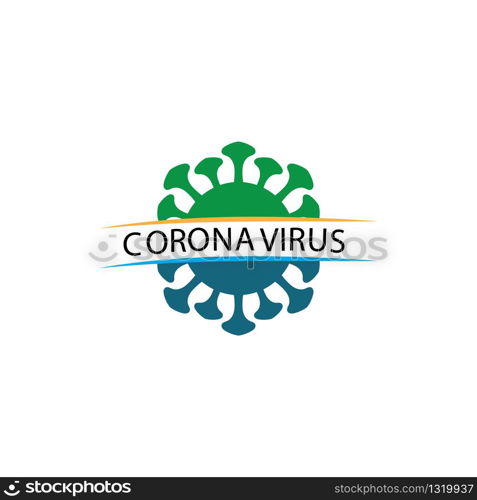 virus, corona virus vector and mask design logo icon