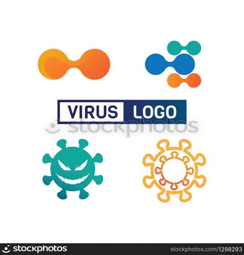 virus corona virus vector and mask design logo viral vector and design icon symbol