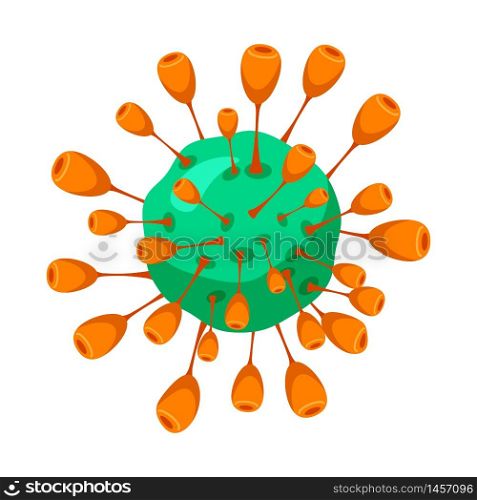 Virus, coronavirus, bacteria infection ilness microbe organism cell. Virus, coronavirus, bacteria infection ilness, microbe organism cell. Vector illustration isolated cartoon vector style