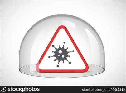 Virus defence concept - Glass dome as antivirus barrier - Corona Virus   