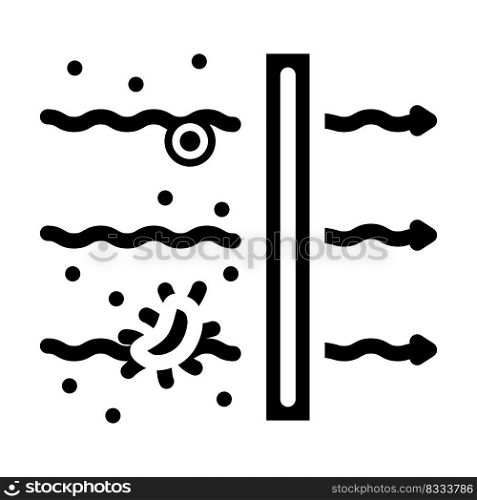 virus filtration glyph icon vector. virus filtration sign. isolated symbol illustration. virus filtration glyph icon vector illustration