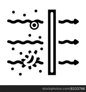 virus filtration glyph icon vector. virus filtration sign. isolated symbol illustration. virus filtration glyph icon vector illustration