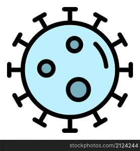 Virus icon. Outline virus vector icon color flat isolated. Virus icon color outline vector