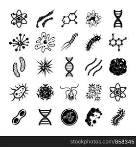 Virus icon set. Simple set of virus vector icons for web design isolated on white background. Virus icon set, simple style