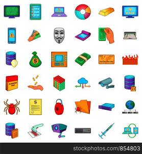 Virus icons set. Cartoon style of 36 virus vector icons for web isolated on white background. Virus icons set, cartoon style