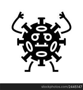 virus illness glyph icon vector. virus illness sign. isolated contour symbol black illustration. virus illness glyph icon vector illustration