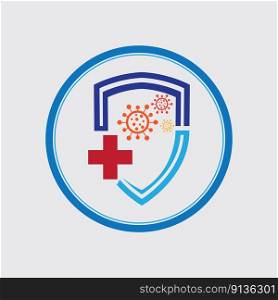 Virus protection logo and symbol  illustration design
