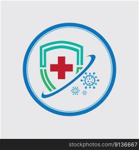 Virus protection logo and symbol  illustration design