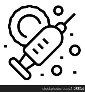 Virus syringe ampule icon outline vector. Vial vaccine. Bottle injection. Virus syringe ampule icon outline vector. Vial vaccine