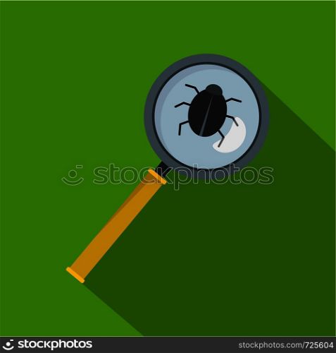 Virus under glass icon. Flat illustration of virus under glass vector icon for web. Virus under glass icon, flat style