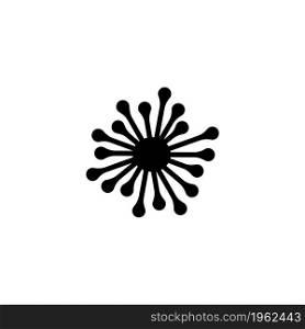 Virus. Unicellular Organism. Flat Vector Icon. Simple black symbol on white background. Virus. Unicellular Organism Flat Vector Icon