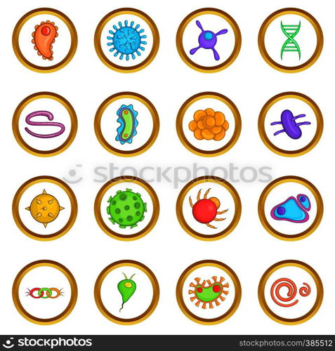 Virus vector set in cartoon style isolated on white background. Virus vector set, cartoon style