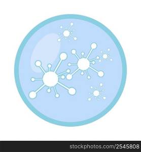 Viruses in petri dish semi flat color vector element. Full sized object on white. Biomedicine. Laboratory glassware simple cartoon style illustration for web graphic design and animation. Viruses in petri dish semi flat color vector element