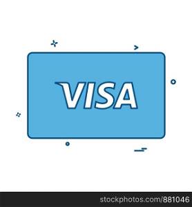 Visa card icon design vector