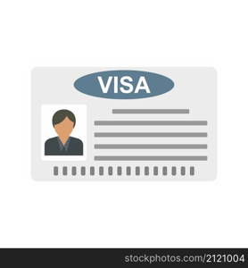 Visa card icon. Flat illustration of visa card vector icon isolated on white background. Visa card icon flat isolated vector