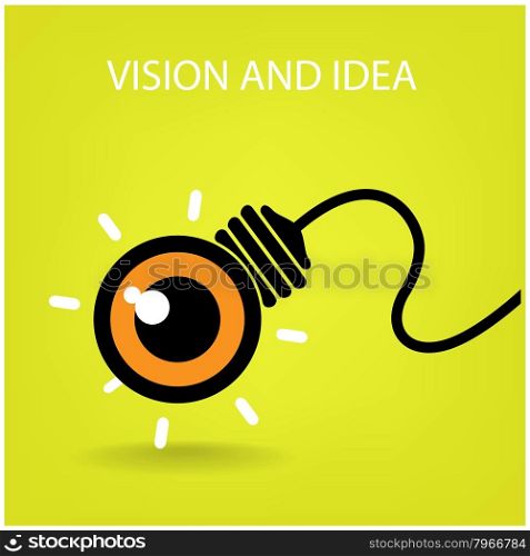 vision and ideas sign,eye icon,light bulb symbol ,business concept.vector illustration&#xA;