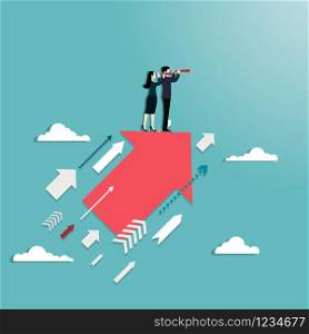 Vision concept, Searching for opportunities, Business teamwork concept, Symbol of leadership, Achievement, Eps.10 vector illustration