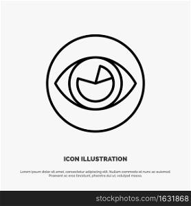 Vision, Eye, View, Reality, Look Line Icon Vector