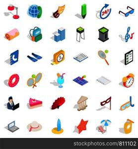 Vision icons set. Isometric style of 36 vision vector icons for web isolated on white background. Vision icons set, isometric style