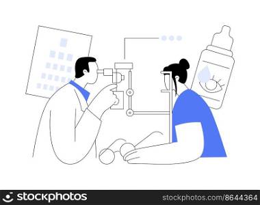 Vision screening abstract concept vector illustration. Vision test service, glasses prescription, eye disorder diagnostic, acuity testing, primary care in school, pediatric exam abstract metaphor.. Vision screening abstract concept vector illustration.
