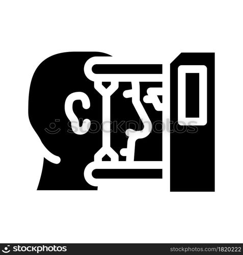 vision test ophthalmology glyph icon vector. vision test ophthalmology sign. isolated contour symbol black illustration. vision test ophthalmology glyph icon vector illustration
