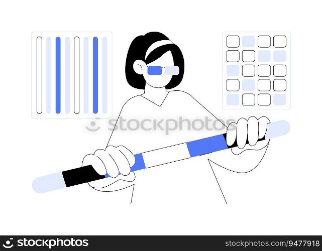 Vision therapy abstract concept vector illustration. Little girl having vision therapy, ophthalmology sector, pediatric ophthalmology industry, strabismus treatment process abstract metaphor.. Vision therapy abstract concept vector illustration.
