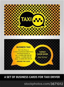 Visiting cards taxi