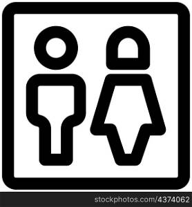Visiting room with couples on stickman logotype