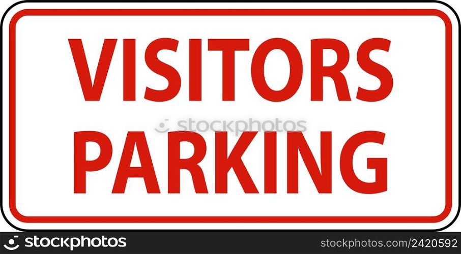 Visitors Parking Sign On White Background
