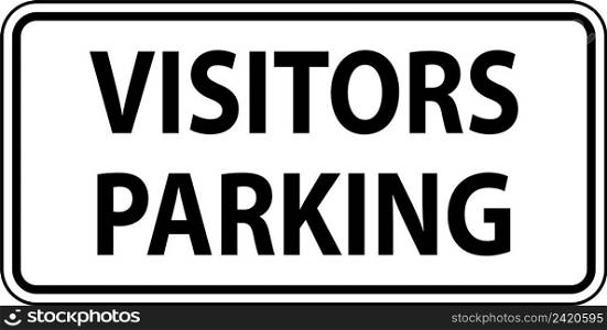 Visitors Parking Sign On White Background