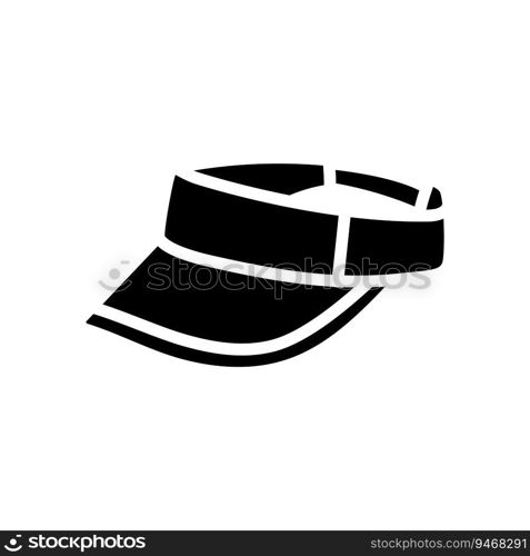 visor hat cap glyph icon vector. visor hat cap sign. isolated symbol illustration. visor hat cap glyph icon vector illustration