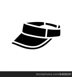 visor hat cap glyph icon vector. visor hat cap sign. isolated symbol illustration. visor hat cap glyph icon vector illustration