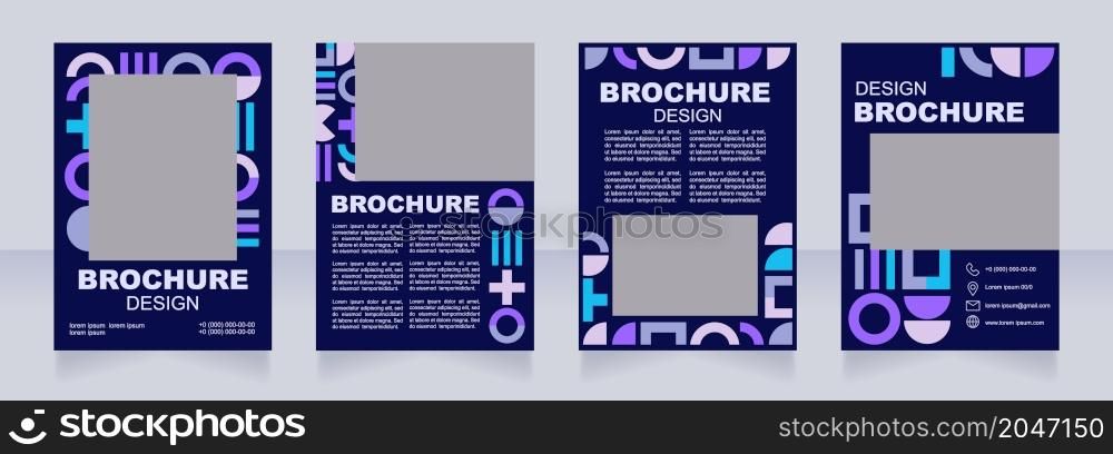 Visual communication industry event blank brochure layout design. Vertical poster template set with empty copy space for text. Premade corporate reports collection. Editable flyer paper pages. Visual communication industry event blank brochure layout design